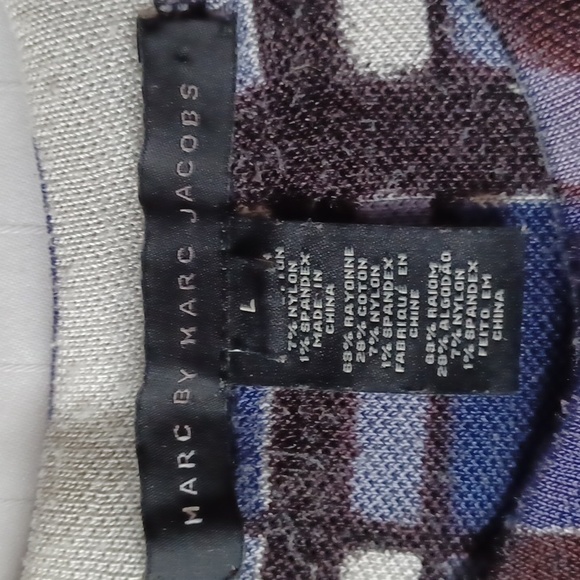 Marc by Marc Jacobs "Skipper" Blue Check Sweatshirt- Sz. Lrg - Picture 5 of 15
